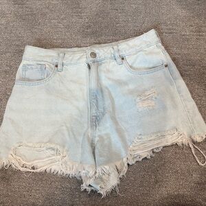 PacSun Light Wash Frayed Jean Shorts